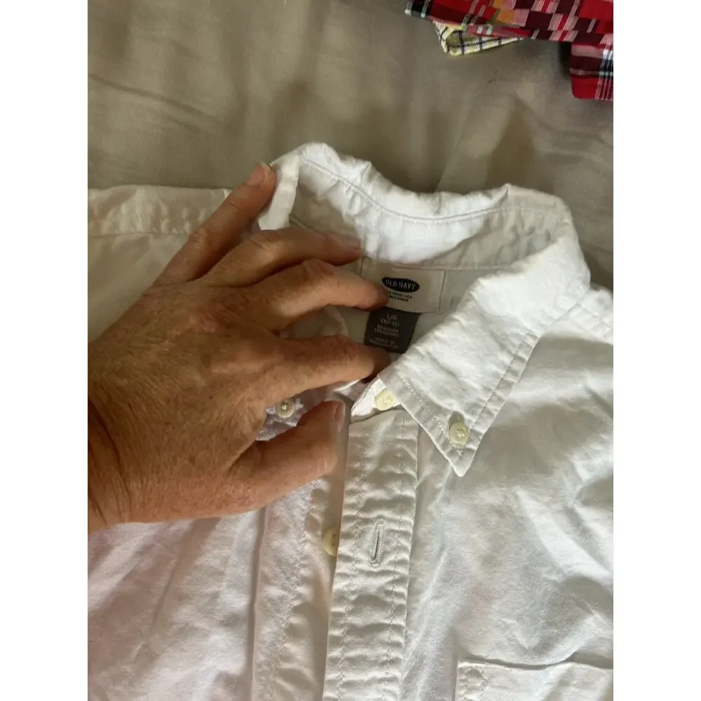 Old Navy White Button Up Shirt size 10-12